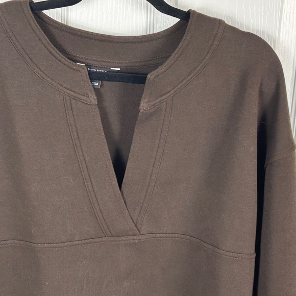 Banana Republic Brown V-Neck Long Sleeve Sweatshirt Top Women's Size L - Picture 3 of 8